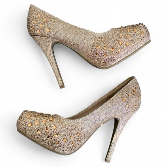 Top Moda Women's Studded Platform Stiletto Size 7.5 - Picture 2 of 8